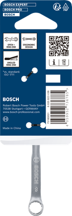 Cờ lê kết hợp Bosch 8 mm bằng thép crom vanadi.